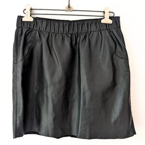 Vero Moda Faux Leather Black Mini Skirt In Size Large